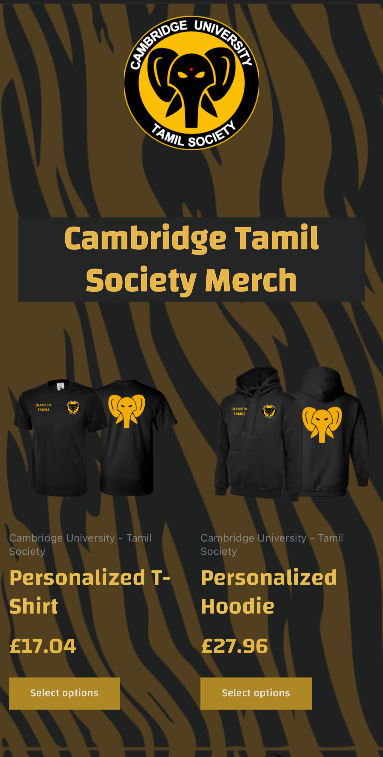 Cambridge Tamil Society storefront example
